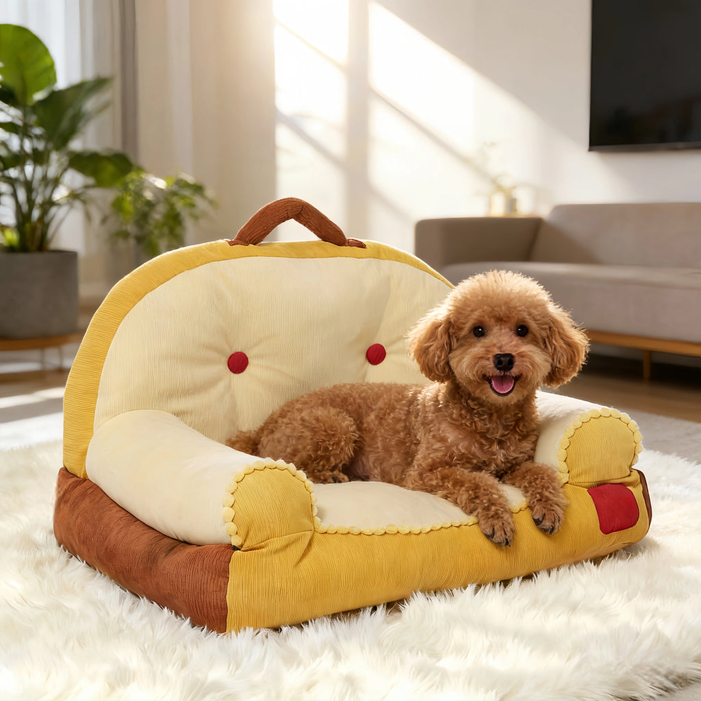 Pettami Backrest Pet Sofa, Washable Dog Bed Mat for Small and Medium Dogs, M and L Sizes