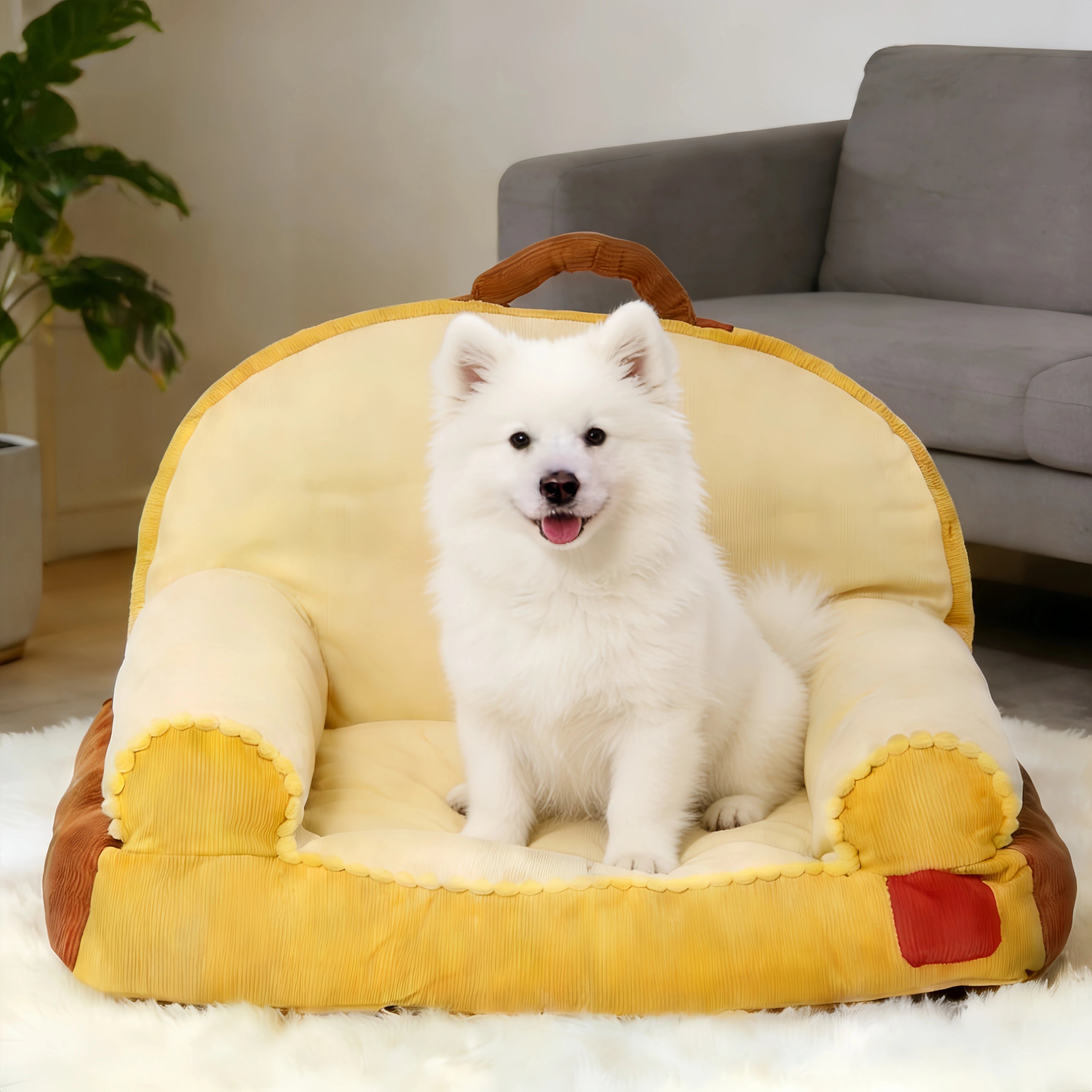 Pettami Backrest Pet Sofa, Washable Dog Bed Mat for Small and Medium Dogs, M and L Sizes