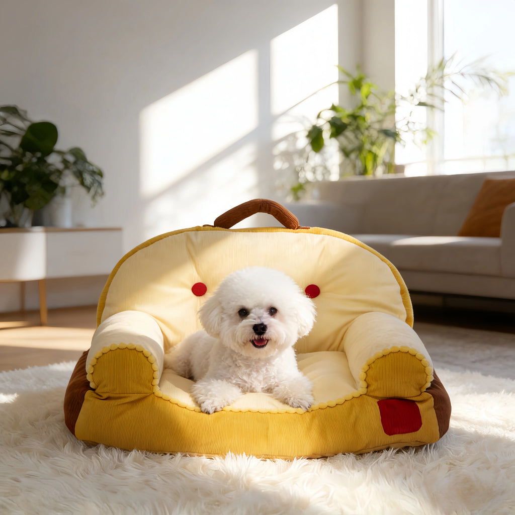 Pettami Backrest Pet Sofa, Washable Dog Bed Mat for Small and Medium Dogs, M and L Sizes