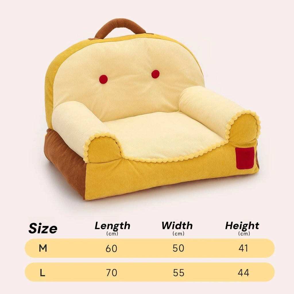 Pettami Backrest Pet Sofa, Washable Dog Bed Mat for Small and Medium Dogs, M and L Sizes