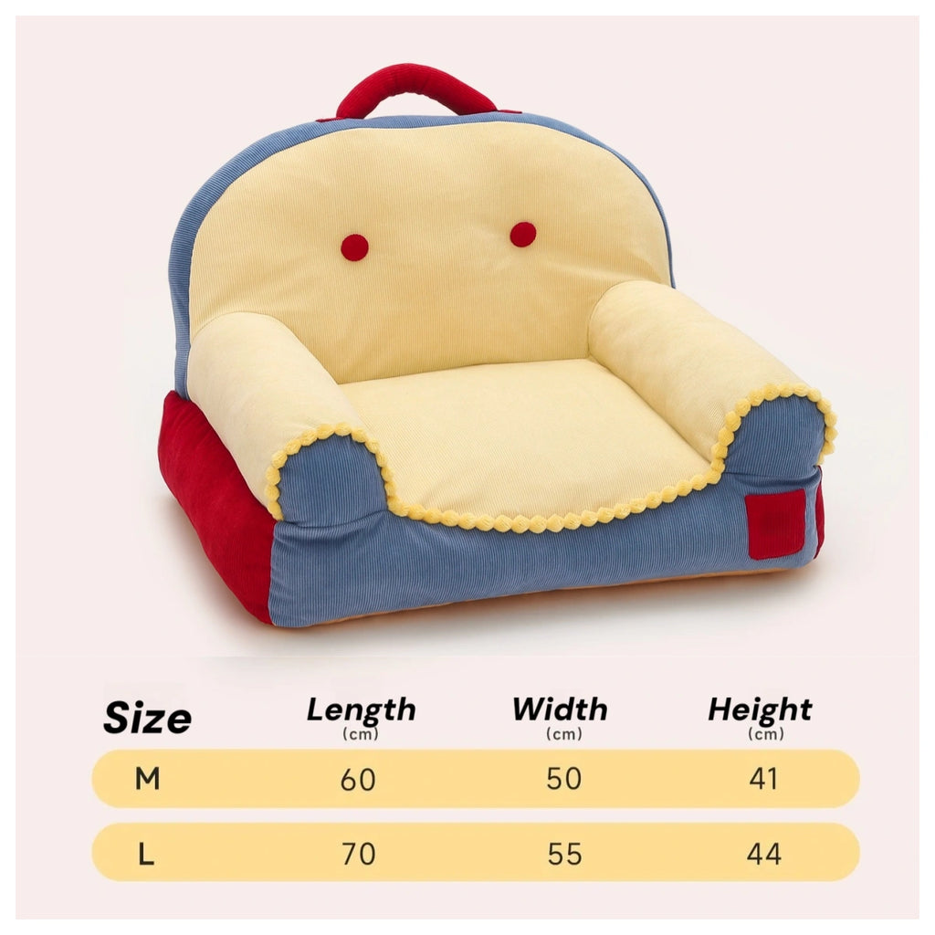 Pettami Backrest Pet Sofa, Washable Dog Bed Mat for Small and Medium Dogs, M and L Sizes