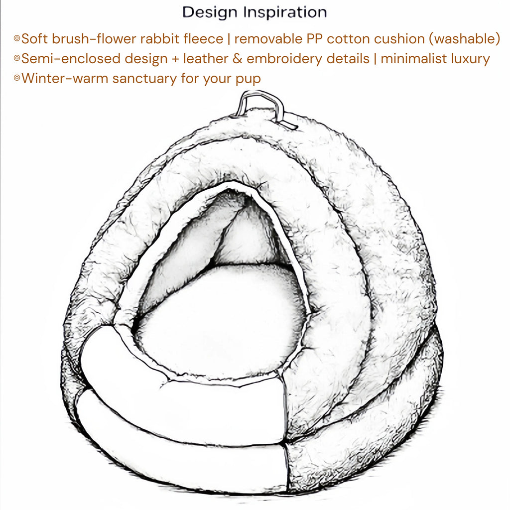 Pettami Semi-Enclosed Dog Bed, Washable Cover for Small and Medium Dogs, M and L Sizes