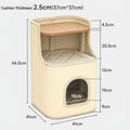 Pettami Sisal Cat Tower with Play and Rest Areas, Space-Saving Design for Small Apartments