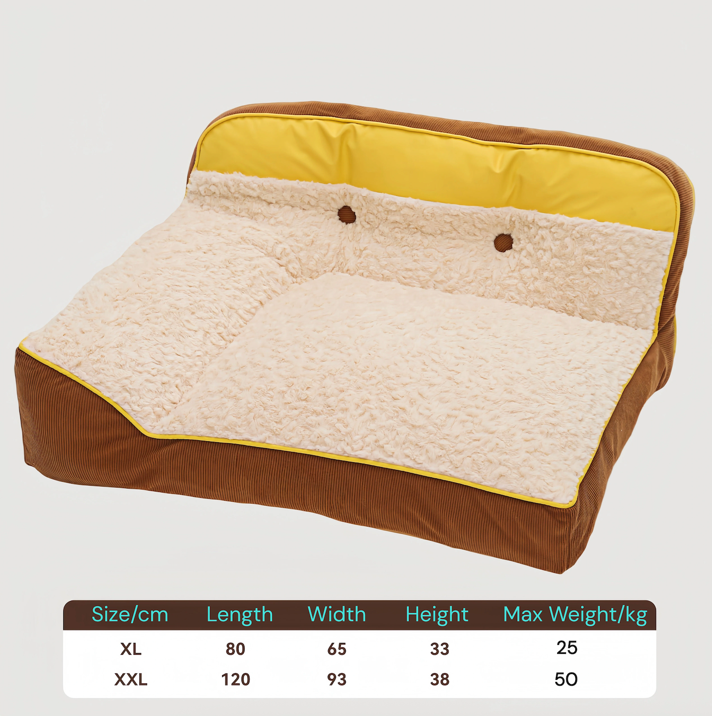 Pettami Washable Dog Bed with Removable Cover, Thick Padding for XL 2XL Dogs