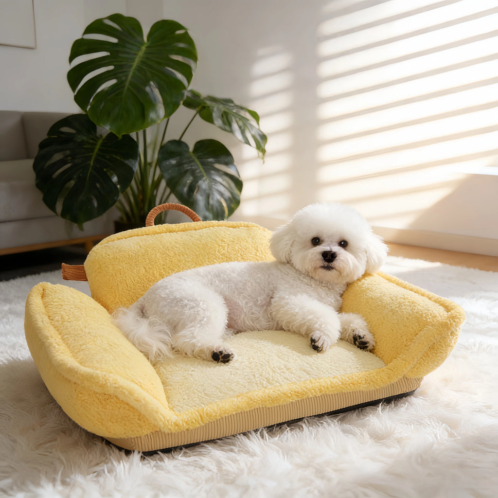 Pettami Washable Dog Bed with Transformable Sofa Design, Thick Padding for Small Dogs, M Size