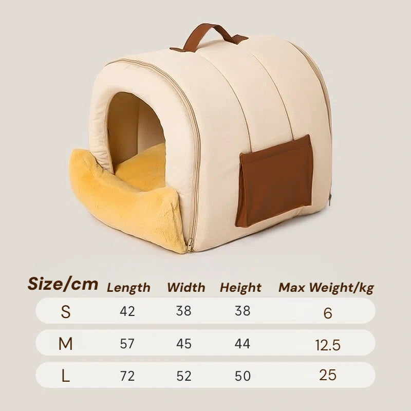 Pettami Washable Fleece Dog Bed with Arch Design, Removable Cover, for Small Medium Dogs